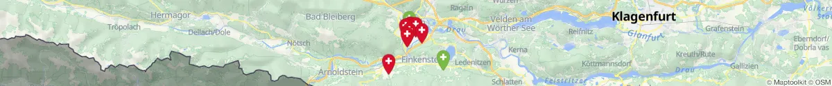 Kartenansicht für Apotheken-Notdienste in der Nähe von Finkenstein am Faaker See (Villach (Land), Kärnten)